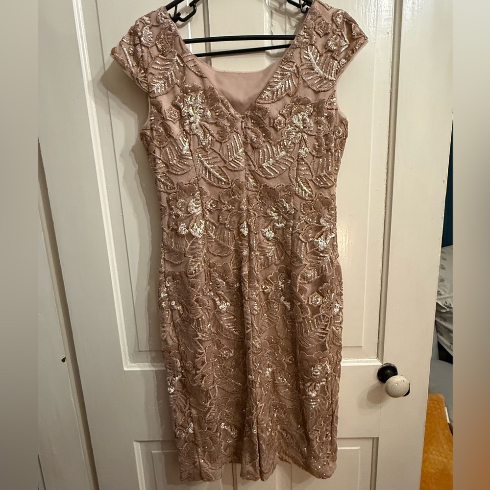 Alex Evenings Beige Floral Lace Midi Dress - Picture 3 of 4